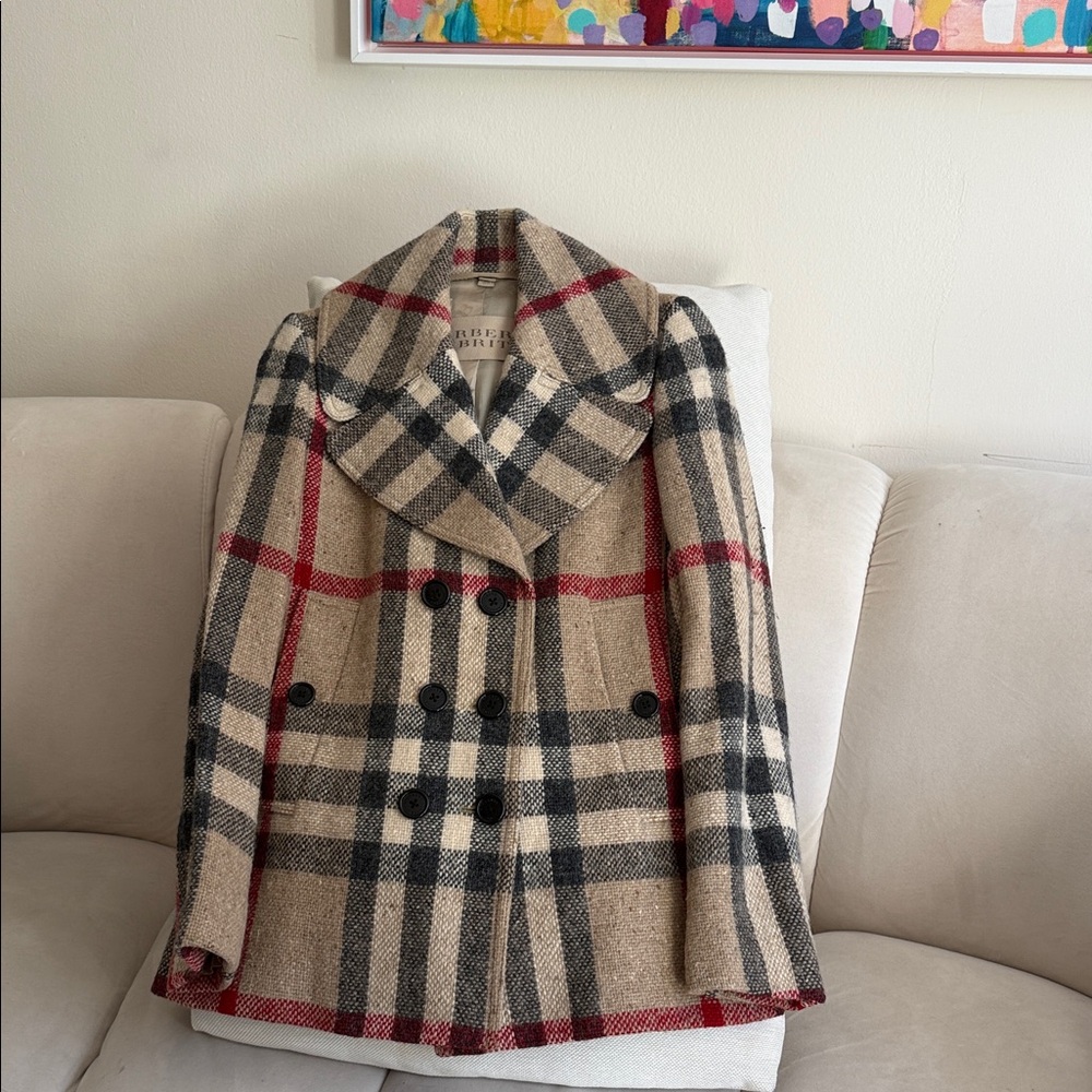 Burberry Brit Plaid Double-Breasted Women's Coat